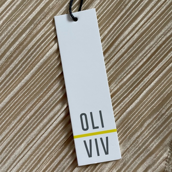 Elegant Oli Viv Beige Pleated Sleeveless Top - Size L - Picture 3 of 3